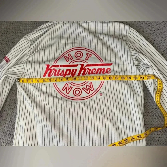 Krispy Kreme Donut Hoodie Jacket L? Gray Full Zip Logo Employee Print Lining - Picture 9 of 10